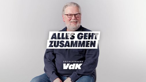Portraitfoto von Friedrich Schmauser und das Logo der Aktion Alles geht zusammen