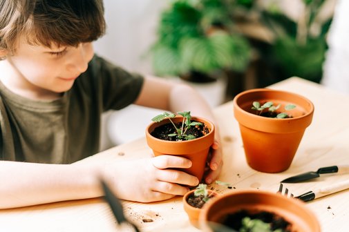 Kinder lernen am besten, wenn sie selbst gärtnern dürfen.
